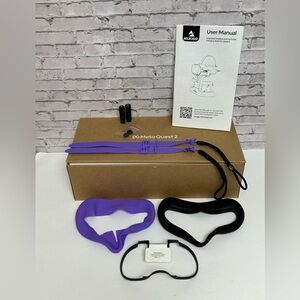 Meta Quest 2 Accessories 2 Batteries Manual Straps Silicone Face Glass Spacer